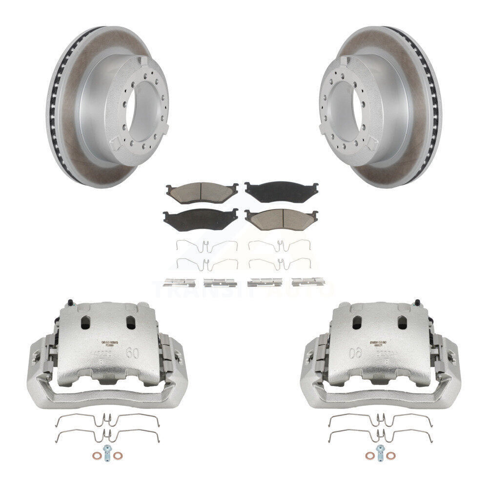 Front Disc Brake Caliper Coated Rotors And Ceramic Pads Kit For International TerraStar KCG-100644C