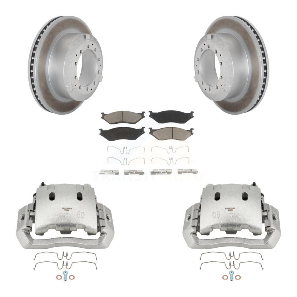 Front Disc Brake Caliper Coated Rotors And Ceramic Pads Kit For International TerraStar KCG-100644C