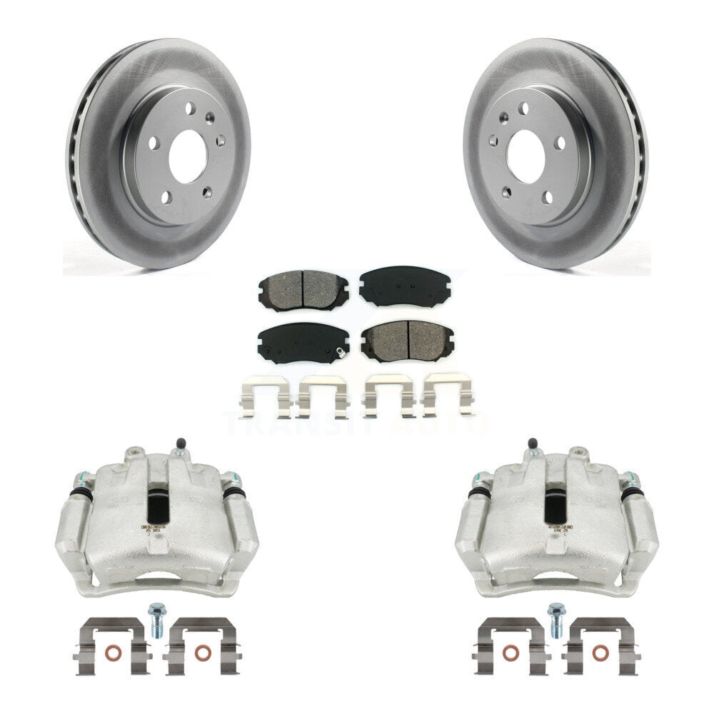 Front Brake Caliper Coat Rotors & Semi-Metallic Pad Kit For Chevrolet Malibu Buick Regal KCG-100644S
