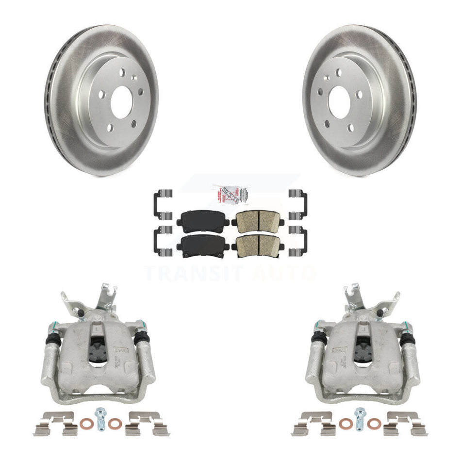 Rear Disc Brake Caliper Coated Rotors And Ceramic Pads Kit For Chevrolet Malibu Limited KCG-100645N