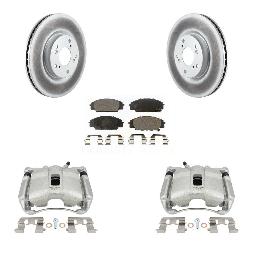Front Disc Brake Caliper Coat Rotor Semi-Metallic Pad Kit For 2007-2010 Acura CSX Type-S KCG-100645P