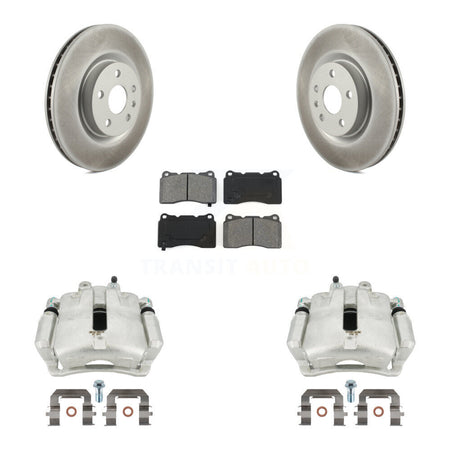 Front Disc Brake Caliper Coat Rotor Semi-Metallic Pad Kit For 2014-2017 Buick Regal 2.4L KCG-100645S