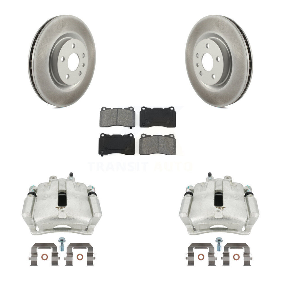 Front Disc Brake Caliper Coat Rotor Semi-Metallic Pad Kit For 2014-2017 Buick Regal 2.4L KCG-100645S