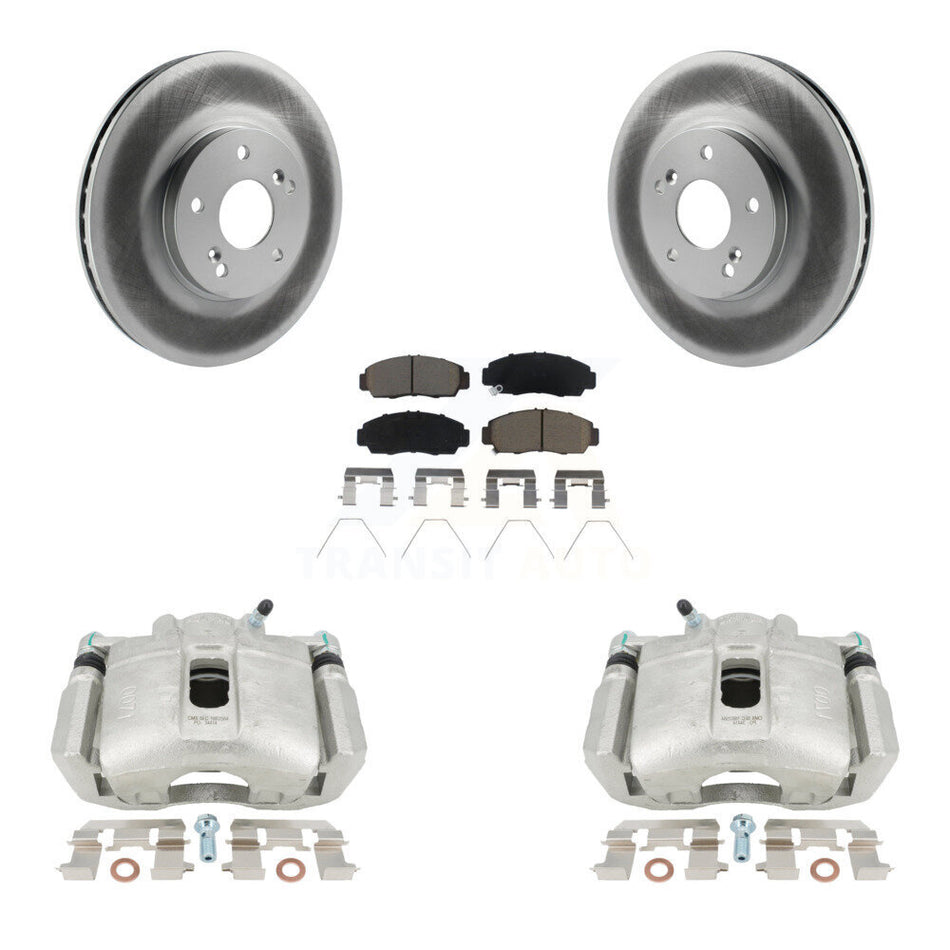 Front Disc Brake Caliper Coated Rotors And Ceramic Pads Kit For Honda Accord Acura TSX KCG-100646C