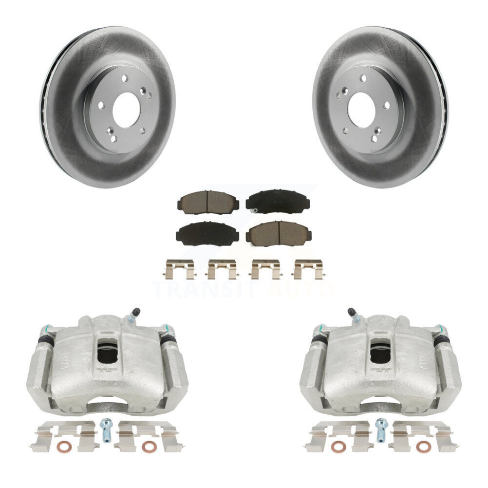 Front Disc Brake Caliper Coat Rotor And Ceramic Pad Kit For Honda Accord Acura TSX TL CL KCG-100647C