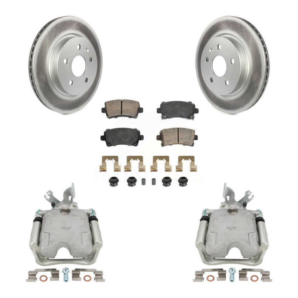 Rear Disc Brake Caliper Coated Rotors And Ceramic Pads Kit For 2010-2011 Buick LaCrosse KCG-100647N