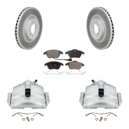 Front Disc Brake Caliper Coated Rotors And Ceramic Pads Kit For Volkswagen CC KCG-100647T