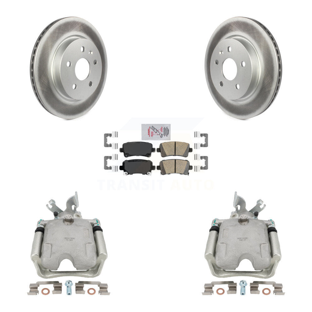 Rear Disc Brake Caliper Coated Rotors And Ceramic Pads Kit For 2010-2011 Buick LaCrosse KCG-100648N by Transit Auto