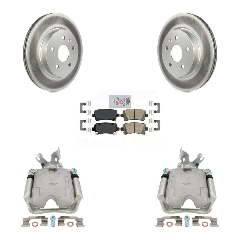 Rear Disc Brake Caliper Coated Rotors And Ceramic Pads Kit For 2010-2011 Buick LaCrosse KCG-100648N