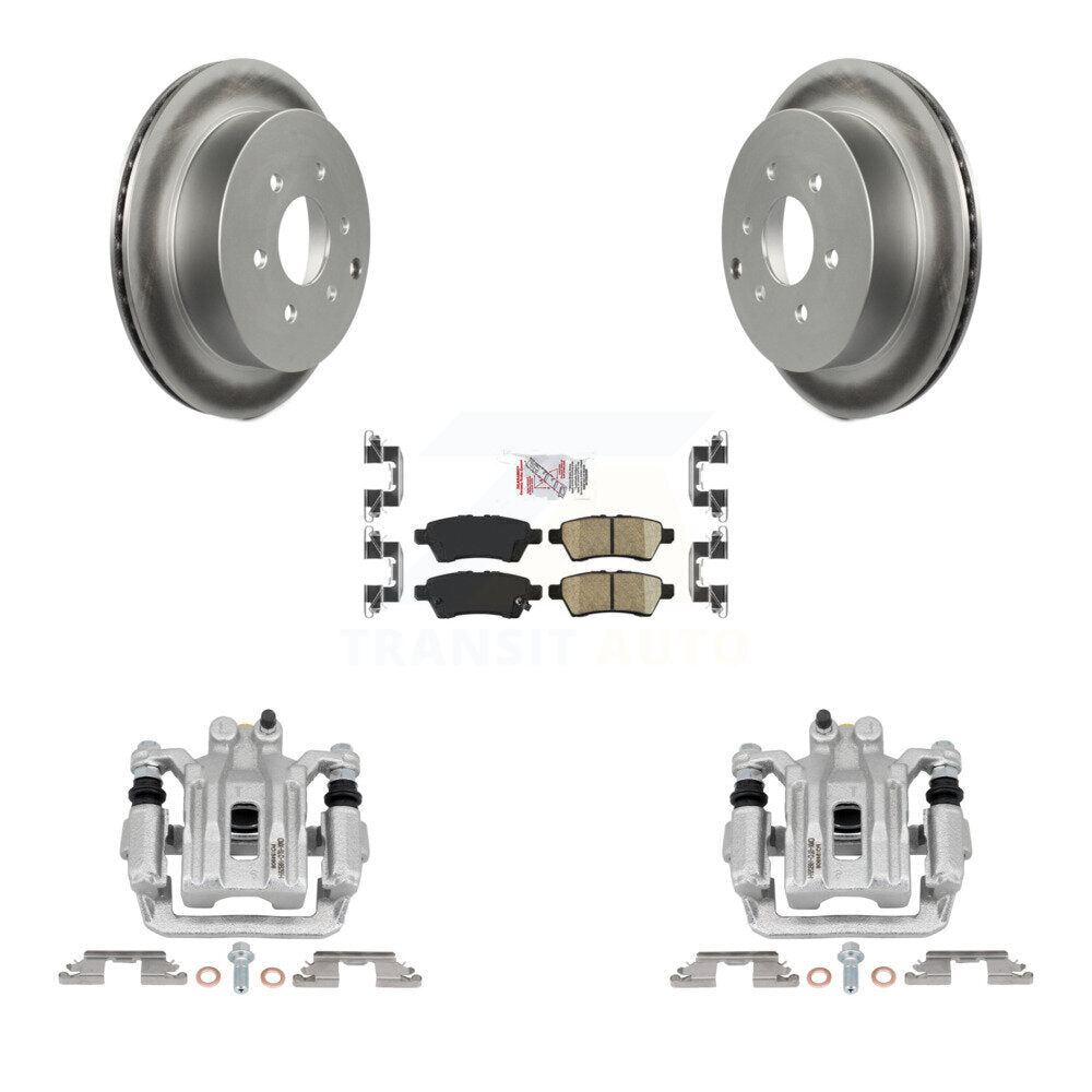 Rear Disc Brake Caliper Coated Rotors And Ceramic Pads Kit For 2006-2007 Nissan Xterra KCG-100649N