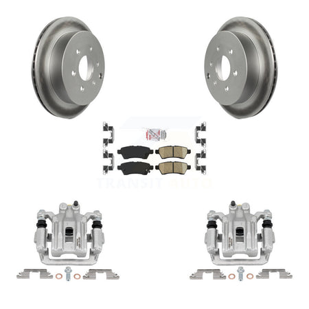 Rear Disc Brake Caliper Coated Rotors And Ceramic Pads Kit For 2006-2007 Nissan Xterra KCG-100649N