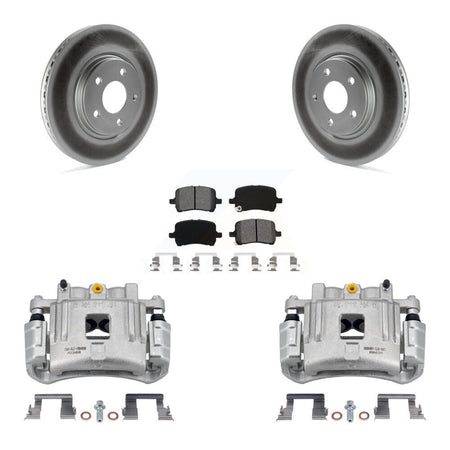 Front Disc Brake Caliper Coated Rotors And Semi-Metallic Pads Kit For Pontiac G6 KCG-100651S
