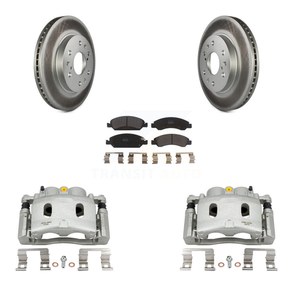 Front Brake Caliper Coat Rotor Semi-Metallic Pad Kit For Chevrolet GMC Silverado 1500 XL KCG-100652P