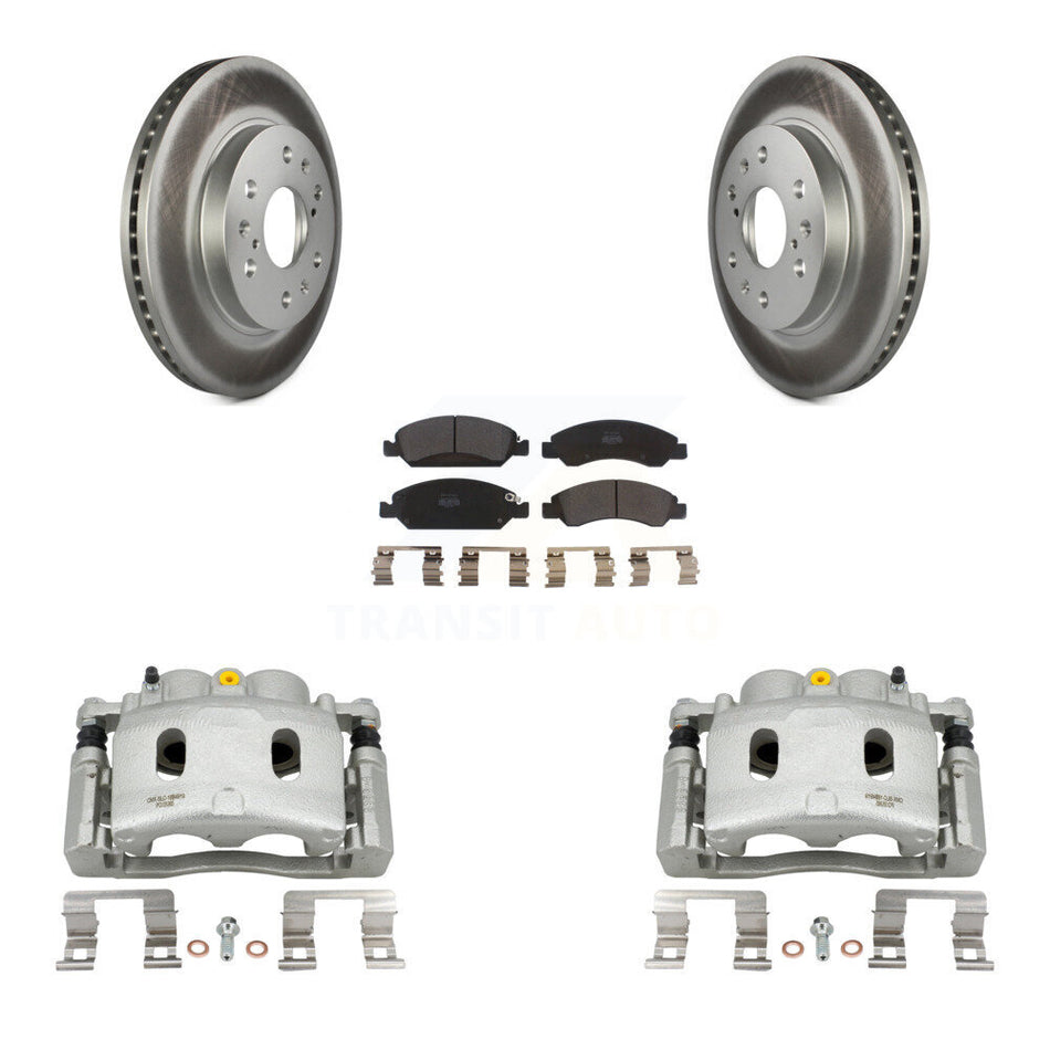 Front Brake Caliper Coat Rotor Semi-Metallic Pad Kit For Chevrolet GMC Silverado 1500 XL KCG-100652P