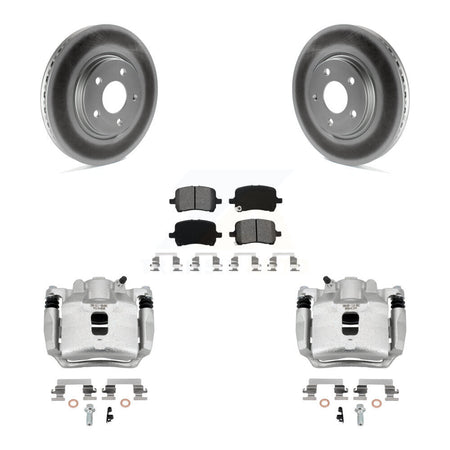 Front Disc Brake Caliper Coat Rotors Semi-Metallic Pad Kit For 2006 Pontiac Pursuit 2.2L KCG-100652S