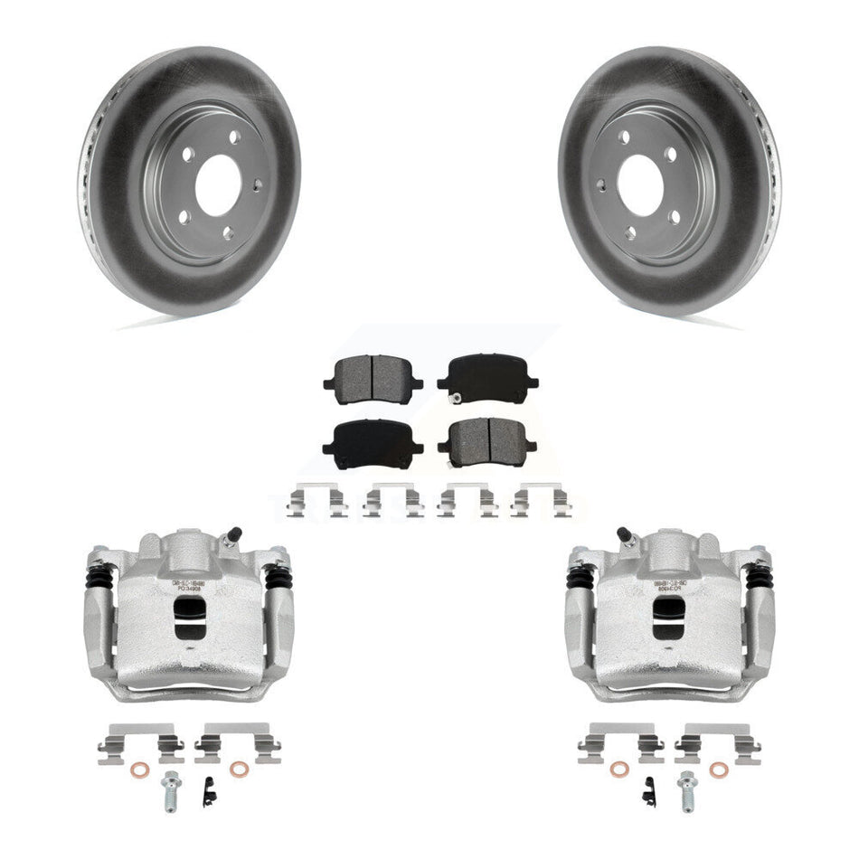 Front Disc Brake Caliper Coat Rotors Semi-Metallic Pad Kit For 2006 Pontiac Pursuit 2.2L KCG-100652S