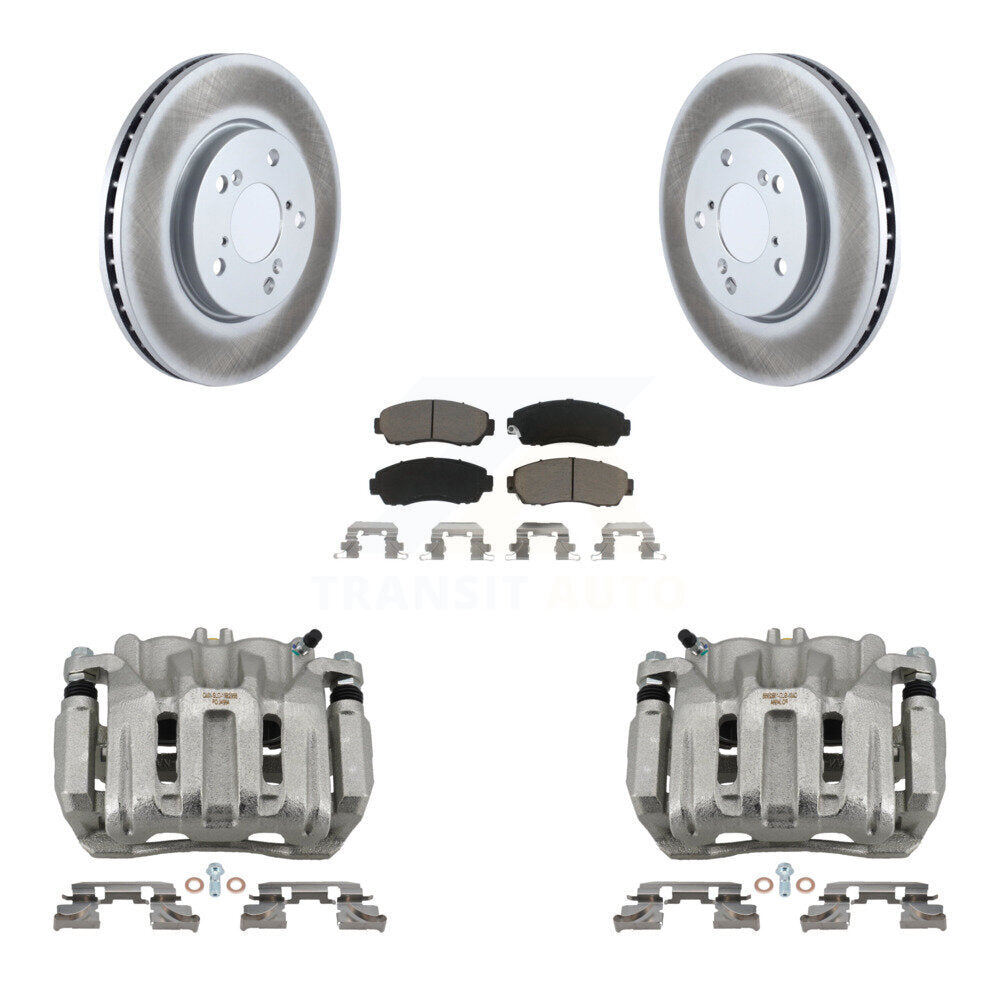 Front Disc Brake Caliper Coated Rotors And Ceramic Pads Kit For 2005-2010 Honda Odyssey KCG-100654C