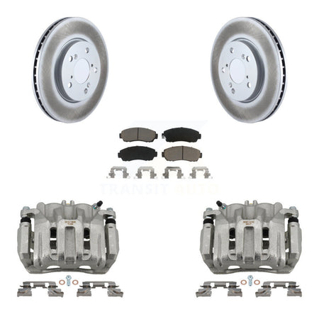 Front Disc Brake Caliper Coated Rotors And Ceramic Pads Kit For 2005-2010 Honda Odyssey KCG-100654C