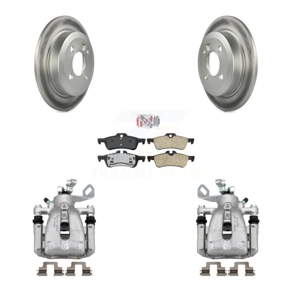 Rear Disc Brake Caliper Coat Rotors And Ceramic Pad Kit For 2007 Mini Cooper Convertible KCG-100655N