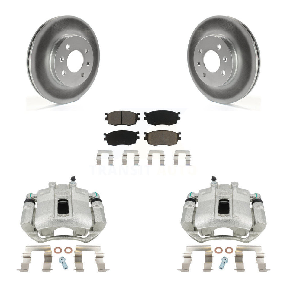 Front Disc Brake Caliper Coat Rotors And Ceramic Pad Kit For Hyundai Accent Kia Rio Rio5 KCG-100656C