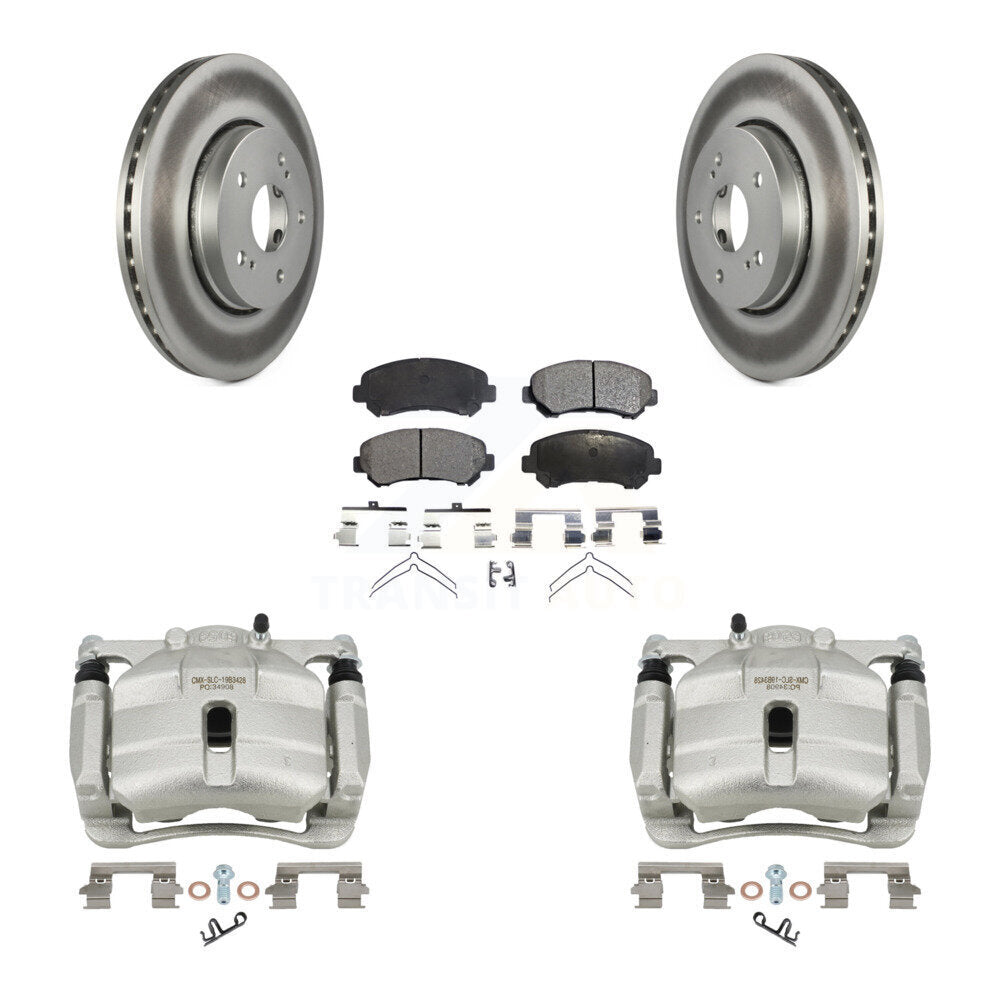 Front Disc Brake Caliper Coat Rotor & Semi-Metallic Pad Kit For 2010-2013 Suzuki Kizashi KCG-100656P