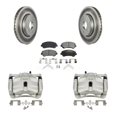 Front Disc Brake Caliper Coat Rotor & Semi-Metallic Pad Kit For 2010-2013 Suzuki Kizashi KCG-100656P