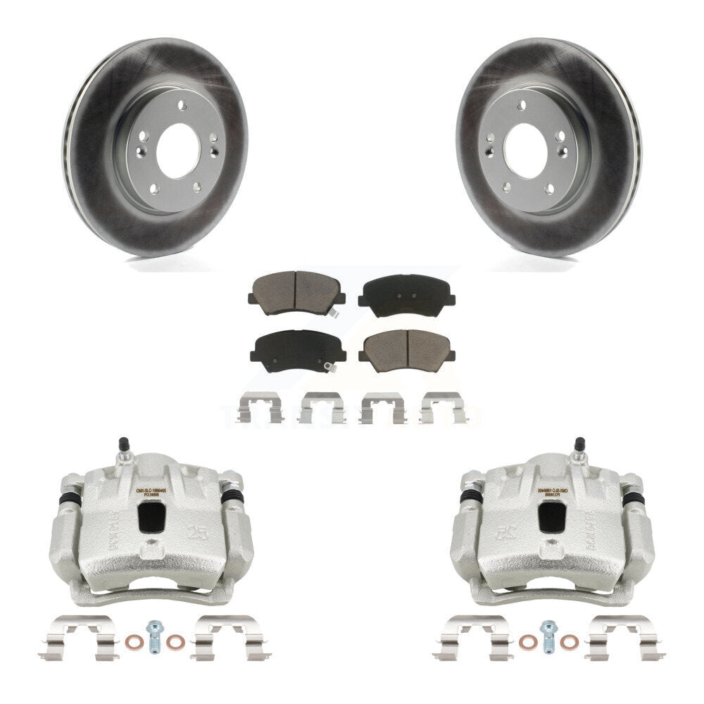Front Disc Brake Caliper Coat Rotor & Ceramic Pad Kit For 2011-2012 Hyundai Elantra 1.8L KCG-100658C