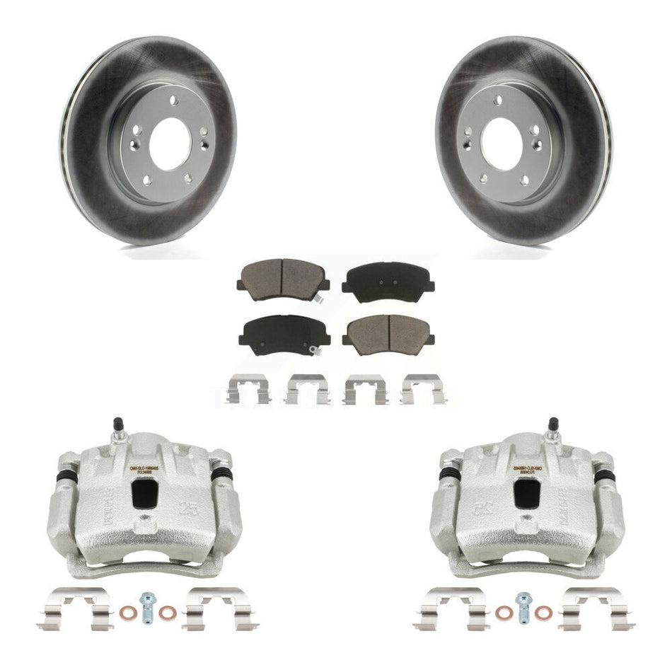 Front Disc Brake Caliper Coat Rotor & Ceramic Pad Kit For 2011-2012 Hyundai Elantra 1.8L KCG-100658C
