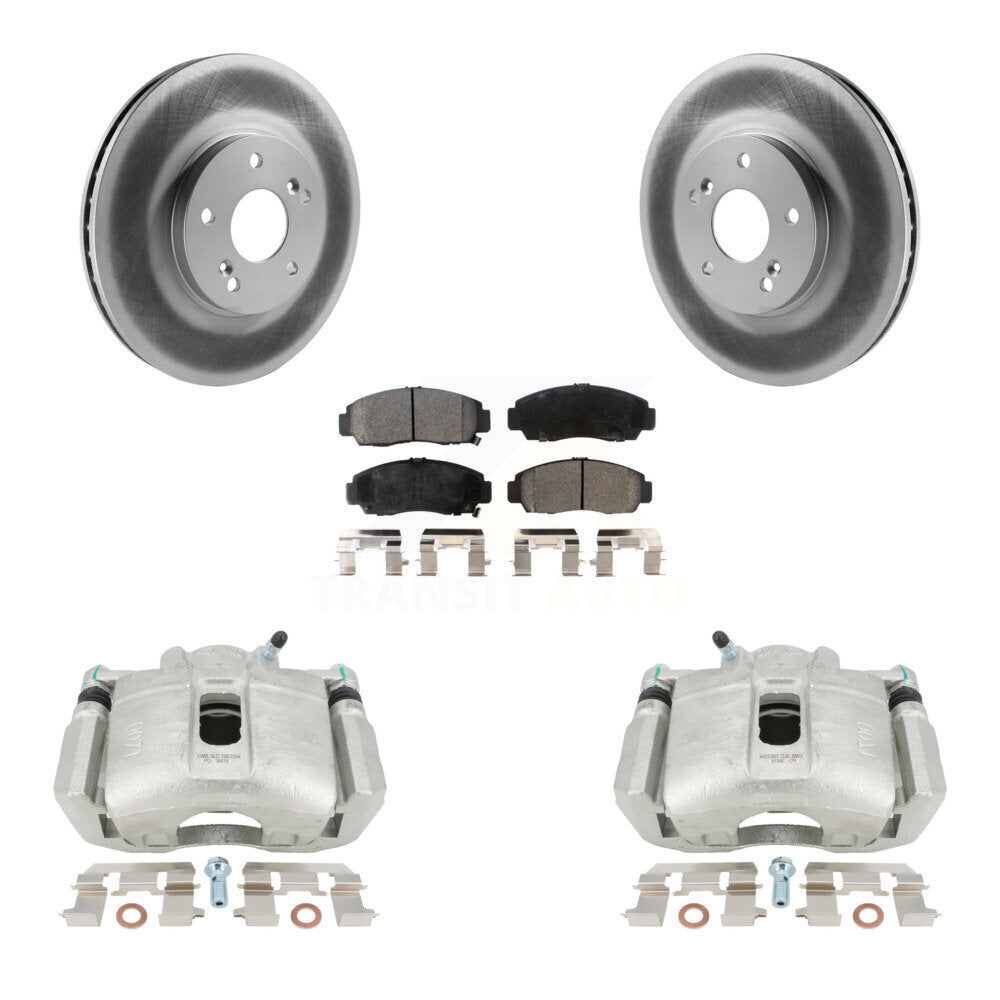 Front Disc Brake Caliper Coat Rotor And Ceramic Pad Kit For Honda Accord Acura TSX TL CL KCG-100658T