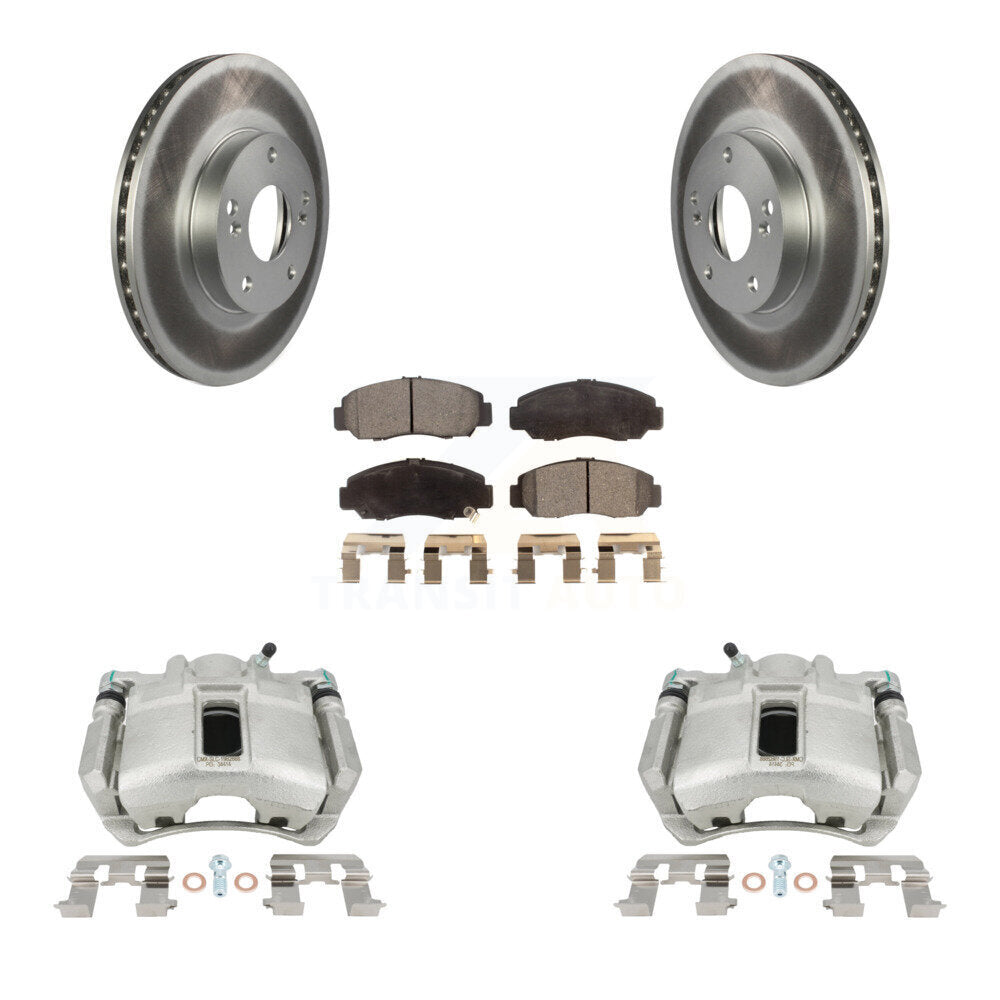 Front Disc Brake Caliper Coated Rotors And Ceramic Pads Kit For Honda Accord KCG-100659T