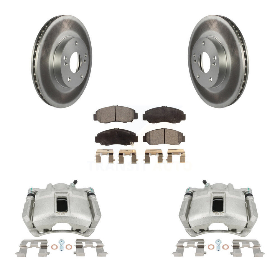Front Disc Brake Caliper Coated Rotors And Ceramic Pads Kit For Honda Accord KCG-100659T