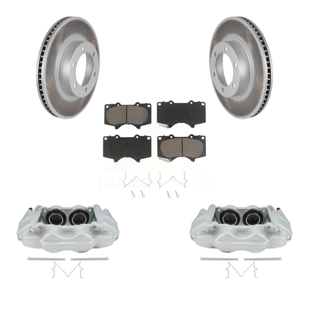 Front Disc Brake Caliper Coated Rotors And Ceramic Pads Kit For 2003-2009 Lexus GX470 KCG-100660C