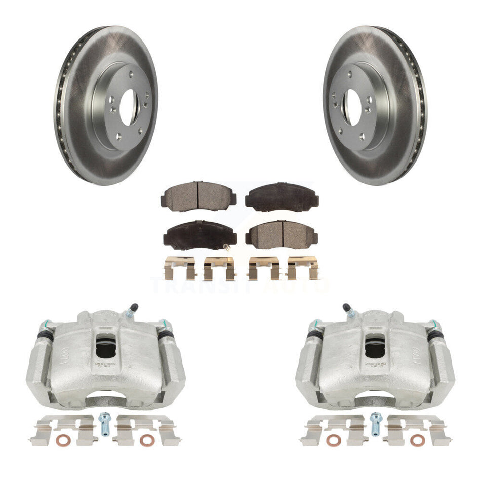 Front Disc Brake Caliper Coated Rotors And Ceramic Pads Kit For Honda Accord KCG-100660T