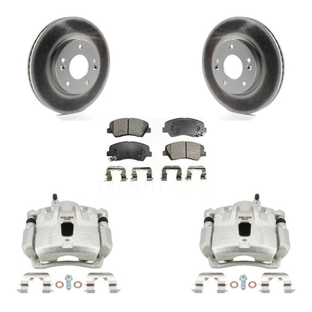 Front Brake Caliper Coat Rotors Semi-Metallic Pad Kit For 2011-2012 Hyundai Elantra 1.8L KCG-100661P