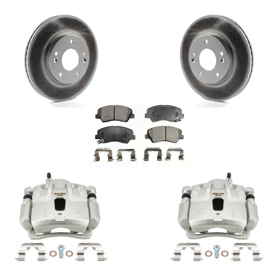 Front Brake Caliper Coat Rotors Semi-Metallic Pad Kit For 2011-2012 Hyundai Elantra 1.8L KCG-100661P