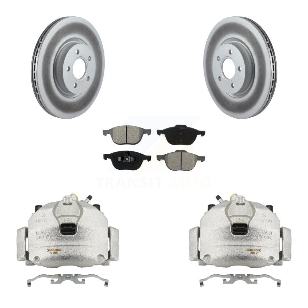 Front Disc Brake Caliper Coated Rotor And Semi-Metallic Pad Kit For Ford Transit Connect KCG-100661S