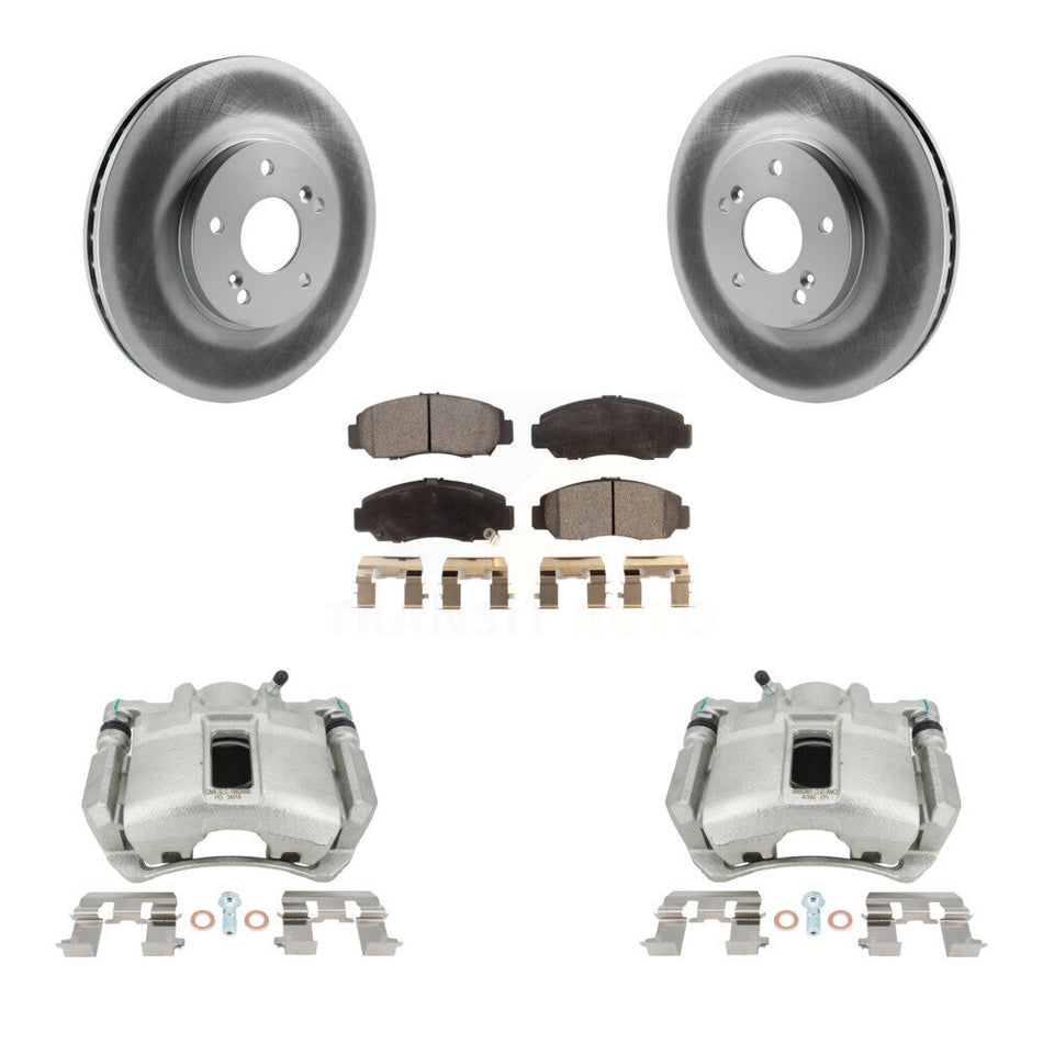 Front Disc Brake Caliper Coated Rotors And Ceramic Pads Kit For Honda Accord KCG-100661T