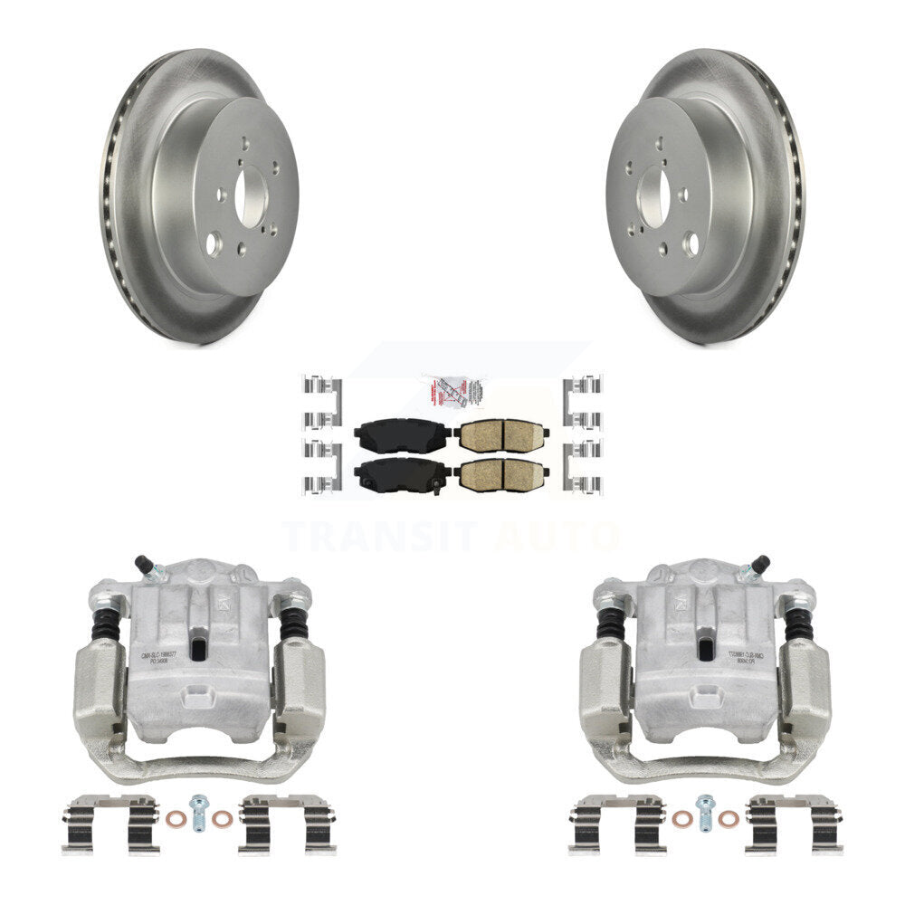 Rear Disc Brake Caliper Coat Rotors & Ceramic Pad Kit For 2014-2018 Subaru Forester 2.0L KCG-100662N