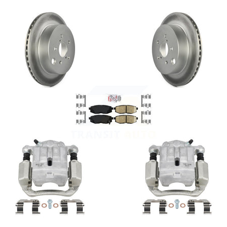 Rear Disc Brake Caliper Coat Rotors & Ceramic Pad Kit For 2014-2018 Subaru Forester 2.0L KCG-100662N