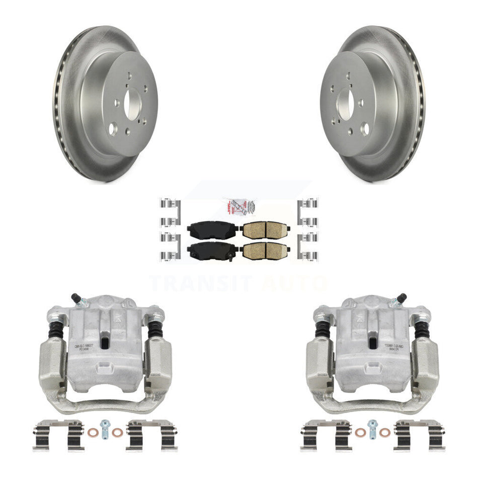 Rear Disc Brake Caliper Coat Rotors & Ceramic Pad Kit For 2014-2018 Subaru Forester 2.0L KCG-100662N
