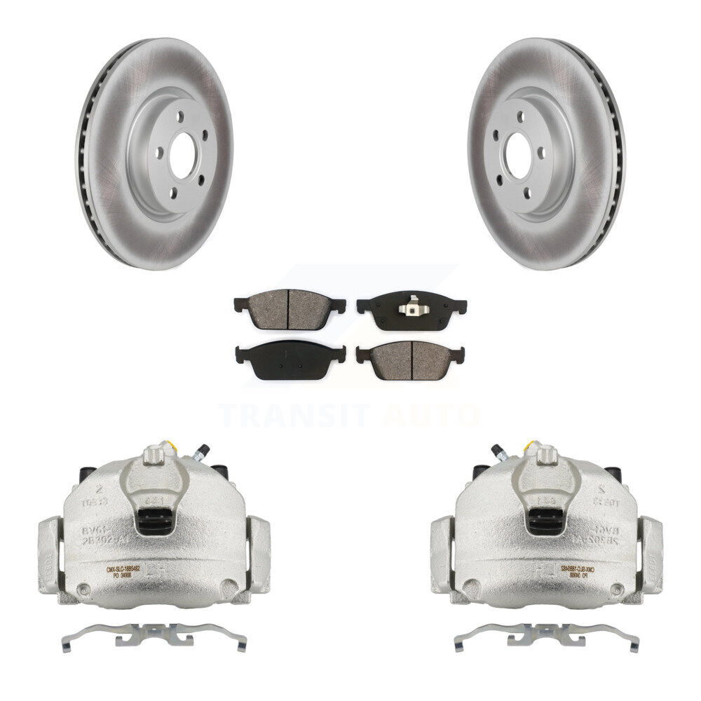 Front Disc Brake Caliper Coated Rotor And Semi-Metallic Pad Kit For Ford Transit Connect KCG-100662S