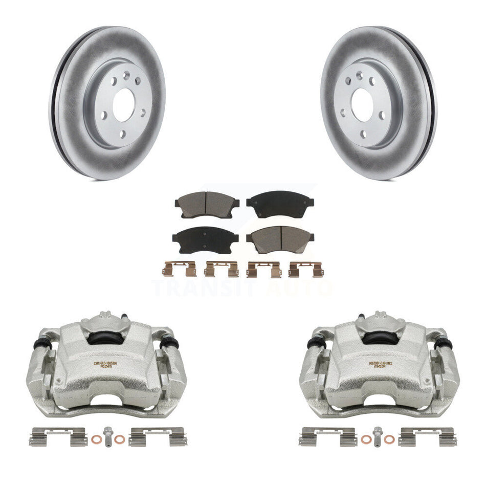 Front Disc Brake Caliper Coat Rotors & Ceramic Pad Kit For Chevrolet Cruze Sonic Limited KCG-100663C