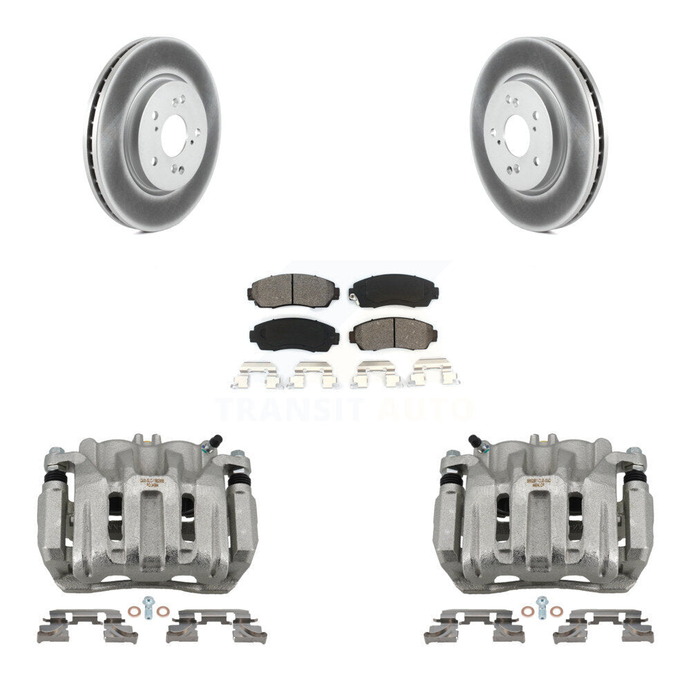 Front Brake Caliper Coat Rotor And Semi-Metallic Pad Kit For Honda CR-V Acura RDX Accord KCG-100663S