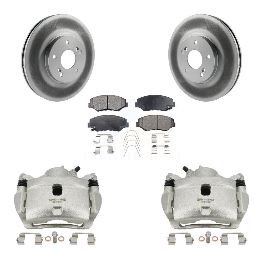 Front Disc Brake Caliper Coated Rotors And Ceramic Pads Kit For Honda Accord KCG-100663T