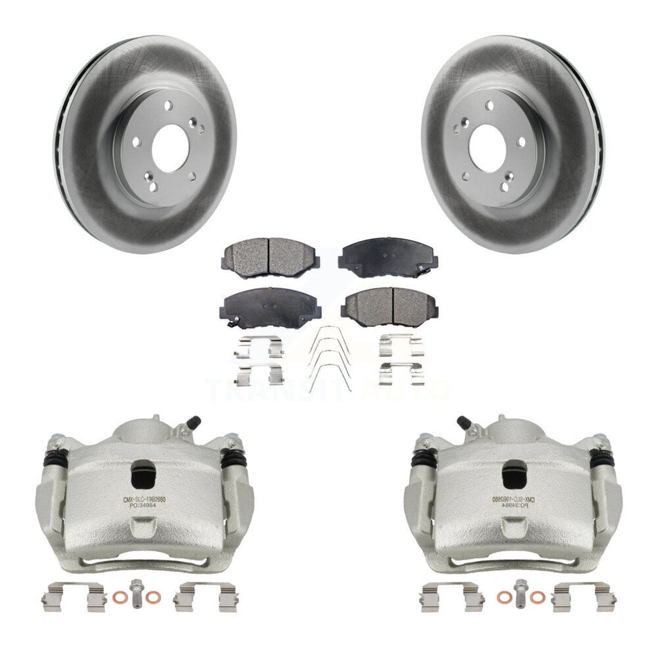 Front Disc Brake Caliper Coated Rotors And Ceramic Pads Kit For Honda Accord KCG-100663T