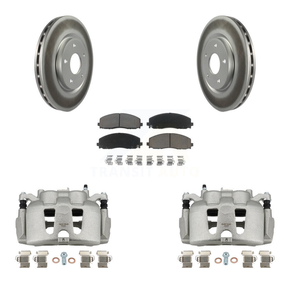 Front Disc Brake Caliper Coated Rotors And Ceramic Pads Kit For 2014-2020 Dodge Journey KCG-100664C