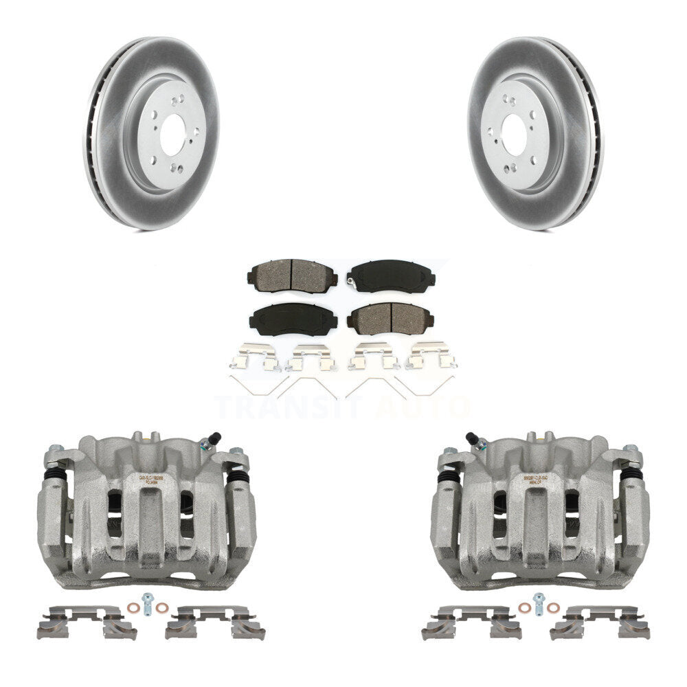 Front Brake Caliper Coat Rotor And Semi-Metallic Pad Kit For Honda CR-V Crosstour Accord KCG-100664S