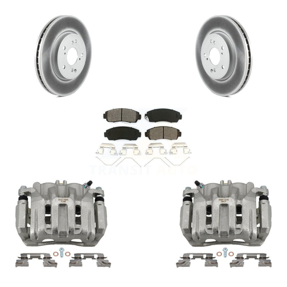 Front Brake Caliper Coat Rotor And Semi-Metallic Pad Kit For Honda CR-V Crosstour Accord KCG-100664S