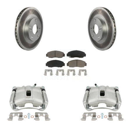 Front Disc Brake Caliper Coated Rotors And Ceramic Pads Kit For Honda Civic Acura CSX KCG-100665C