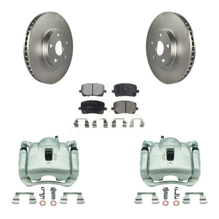Front Brake Caliper Coat Rotor & Semi-Metallic Pad Kit For Toyota Corolla Matrix Pontiac KCG-100665P